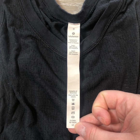 Lululemon Black Sheer Athletic Tank Top Womens Size 8 - Picture 8 of 10